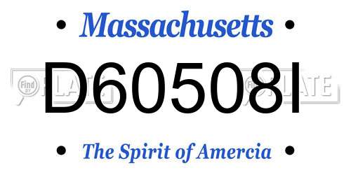 D60508I Massachusetts License Plate