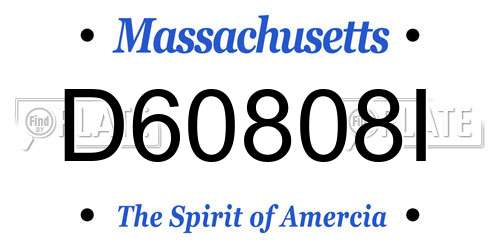 D60808I Massachusetts License Plate