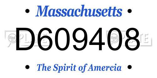 D609408 Massachusetts License Plate