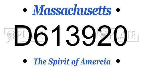 D613920 Massachusetts License Plate