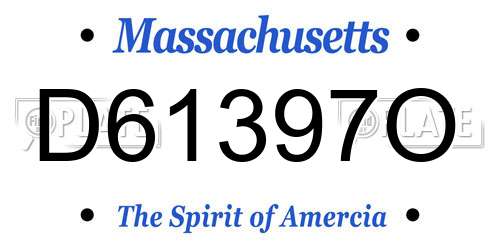 D61397O Massachusetts License Plate