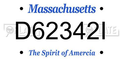 D62342I Massachusetts License Plate