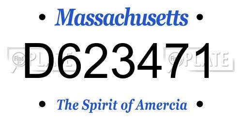 D623471 Massachusetts License Plate