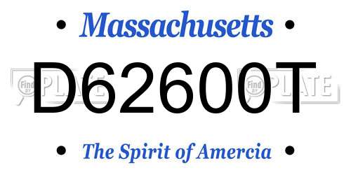 D62600T Massachusetts License Plate