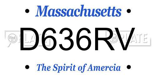 D636RV Massachusetts License Plate