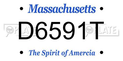 D6591T Massachusetts License Plate