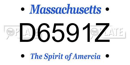 D6591Z Massachusetts License Plate