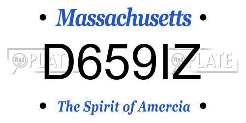 D659IZ Massachusetts License Plate
