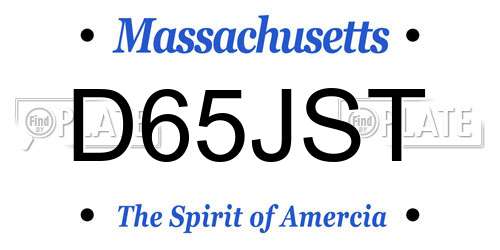 D65JST Massachusetts License Plate