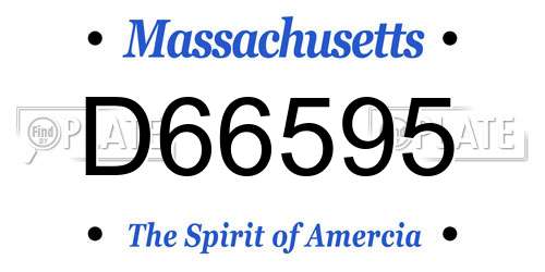 D66595 Massachusetts License Plate