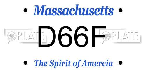 D66F Massachusetts License Plate