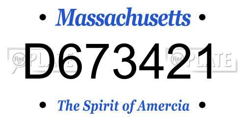 D673421 Massachusetts License Plate