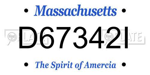 D67342I Massachusetts License Plate