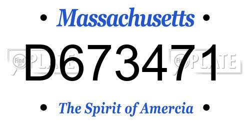 D673471 Massachusetts License Plate