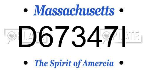 D67347I Massachusetts License Plate