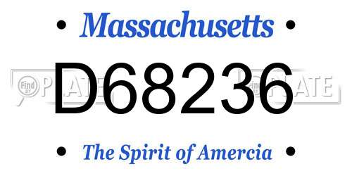 D68236 Massachusetts License Plate