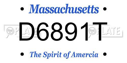 D6891T Massachusetts License Plate