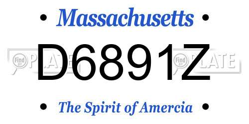 D6891Z Massachusetts License Plate