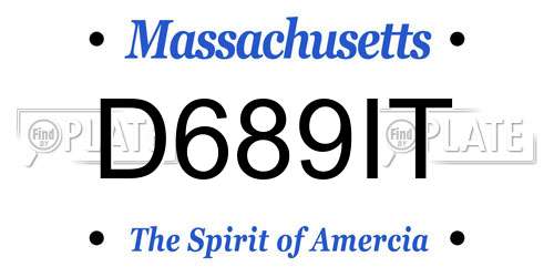 D689IT Massachusetts License Plate