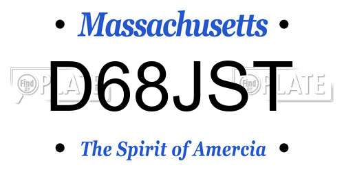 D68JST Massachusetts License Plate