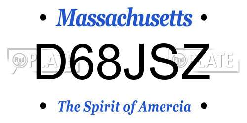 D68JSZ Massachusetts License Plate