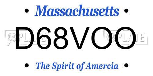 D68VOO Massachusetts License Plate