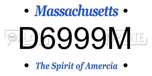 D6999M Massachusetts License Plate