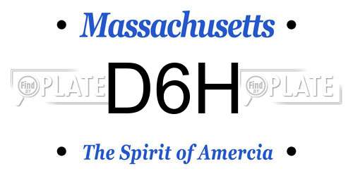 D6H Massachusetts License Plate