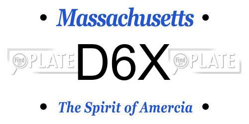 D6X Massachusetts License Plate