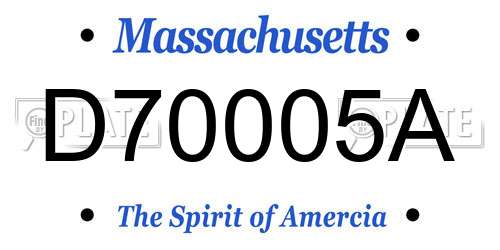 D70005A Massachusetts License Plate
