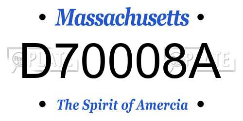 D70008A Massachusetts License Plate