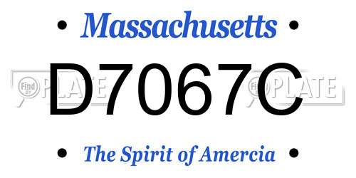 D7067C Massachusetts License Plate