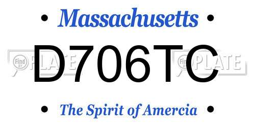 D706TC Massachusetts License Plate