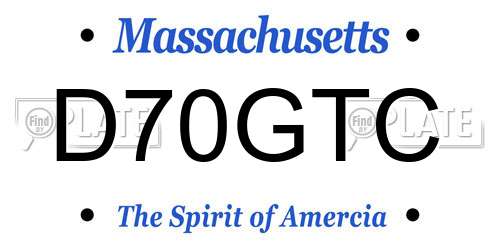 D70GTC Massachusetts License Plate