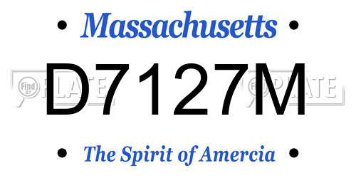 D7127M Massachusetts License Plate