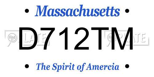 D712TM Massachusetts License Plate