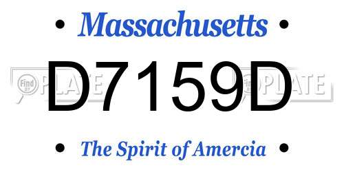 D7159D Massachusetts License Plate