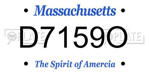 D7159O Massachusetts License Plate