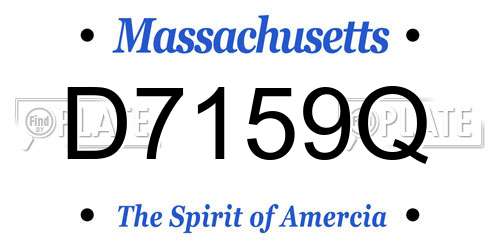 D7159Q Massachusetts License Plate