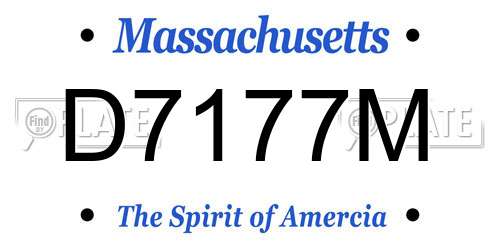 D7177M Massachusetts License Plate