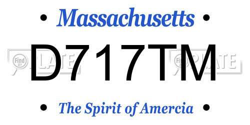 D717TM Massachusetts License Plate