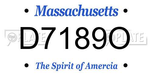 D7189O Massachusetts License Plate