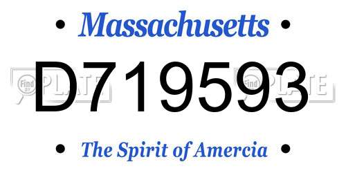 D719593 Massachusetts License Plate