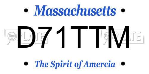D71TTM Massachusetts License Plate