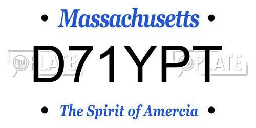 D71YPT Massachusetts License Plate