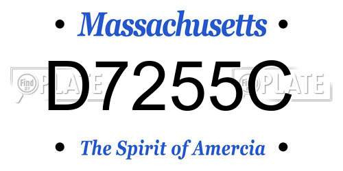 D7255C Massachusetts License Plate