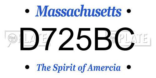 D725BC Massachusetts License Plate