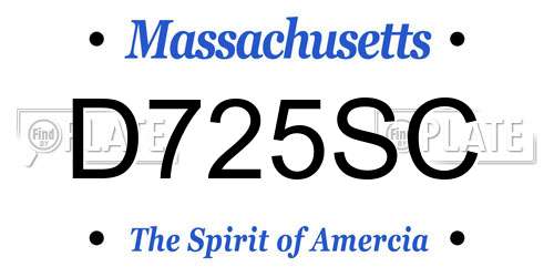 D725SC Massachusetts License Plate