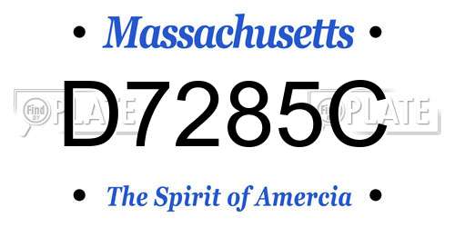 D7285C Massachusetts License Plate