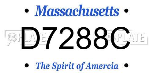 D7288C Massachusetts License Plate